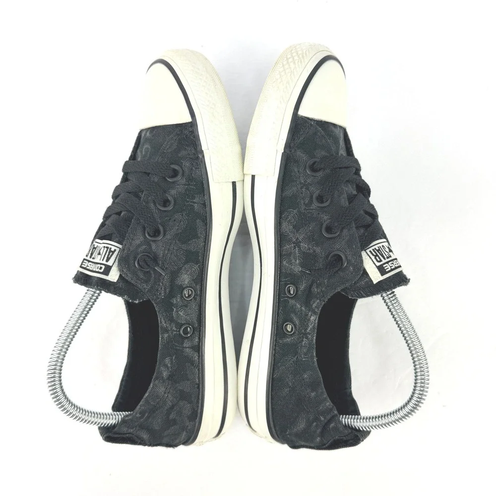 Converse Chuck Taylor All Star Womens 8 Shoreline Black Damask Slip On Sneaker